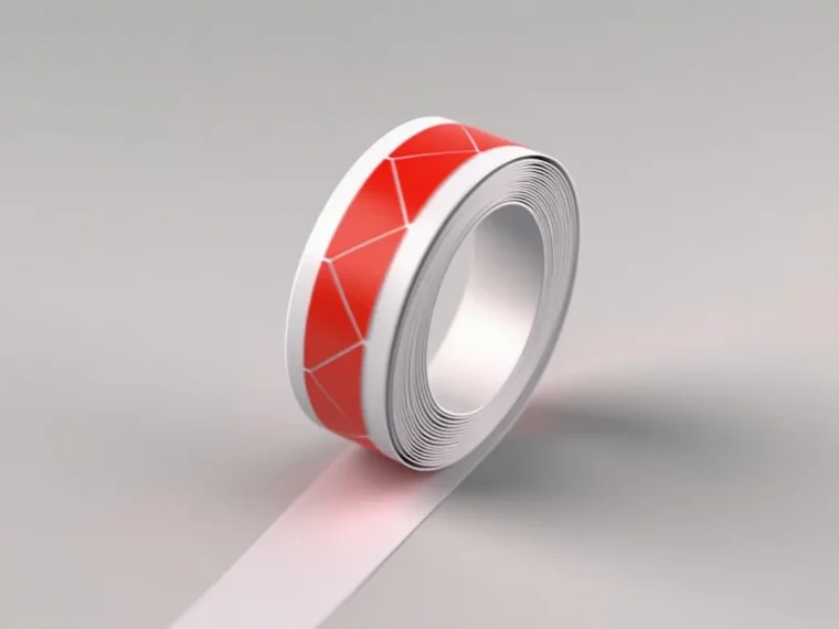 A roll of red, self-adhesive photo corners by SENDA Stickers.