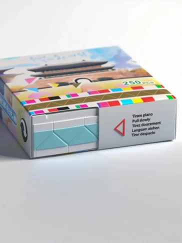 Retail packaging box for SENDA Stickers photo corners, showing 250 pieces.